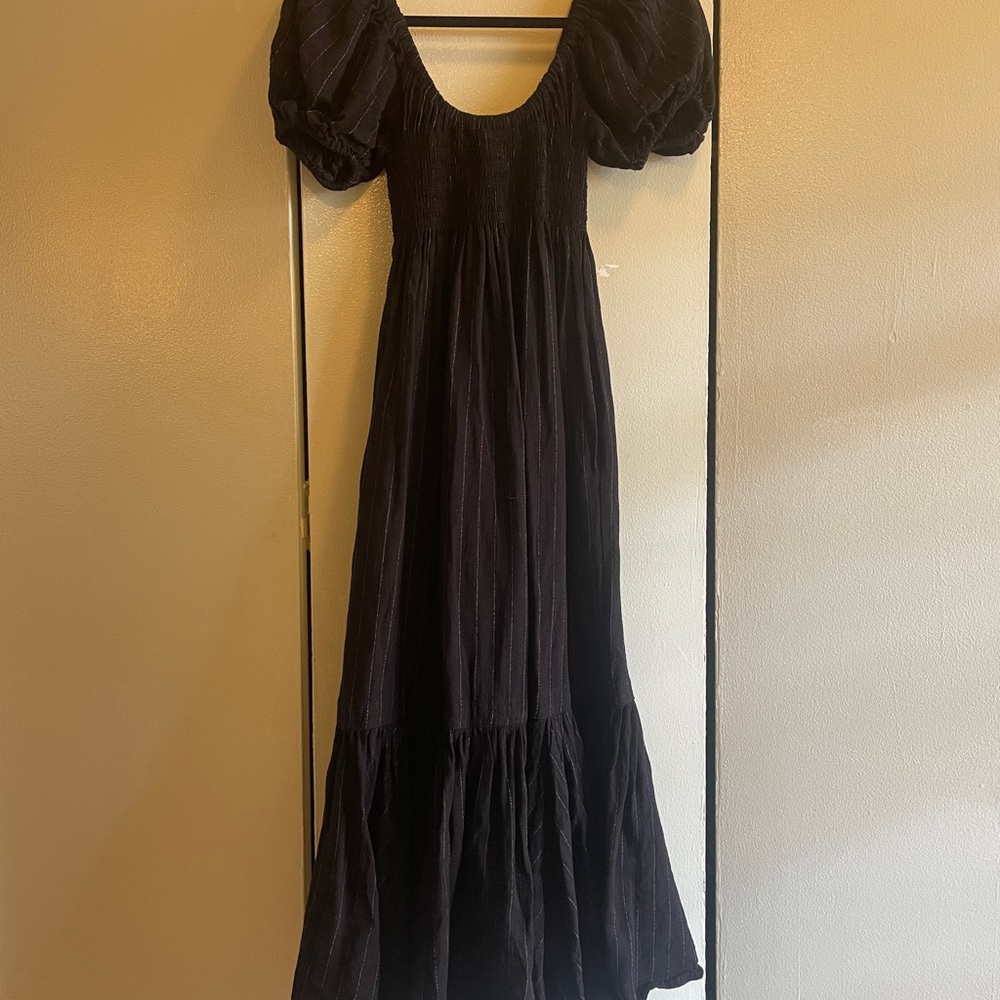 La Ligne Black Puff Sleeve Dress